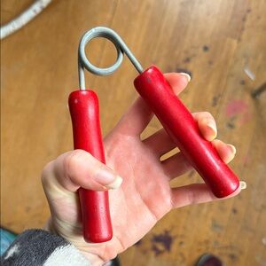 Vintage Wooden Red Hand Grip Strengthener